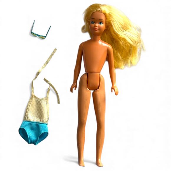Vintage Barbie Sun Gold Malibu Skipper Doll Bathing Suit Glasses #1069 - Picture 7 of 11